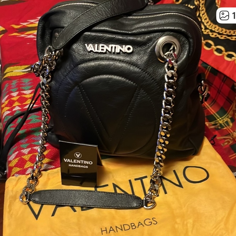 Valentino Black Leather Crossbody Bag